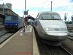 Am 23.06.07: Das erste Mal im TGV-Est fahren (ab Strasbourg, ab Karlsruhe war er ausgebucht):  Hier ein TGV-Est, der kein TGV-POS ist.