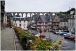 Wenn das Wetter nur etwas besser gewesen wre, htte es sich auch gelohnt auf einen Zug zu warten. Aber auch so ist die Brcke sehenswert zusammen mit den alten Husern von Morlaix. (18.09.2013)