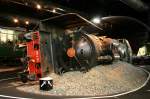 Eisenbahnmuseum Mulhouse/France.Ungewhnlicher Anblick einer 140er Dampflok in der neuen Halle.Durch Sabotage im 2. Weltkrieg zum Entgleisen gebracht.25.8.2005