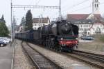 Der Extrazug des Vereins 241.A.65 fhrt am 4.4.09 in Romanshorn ein.