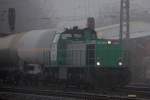 Franzsische Gastarbeiterin in Ludwigshafen-Oggersheim: FRET 46 1006 der SNCF mit einem kurzen bergabezug am 6. Feb.2009.