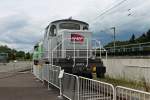 Auf dem Freigeläande des Museums Cité du Train in Mulhouse stand am 20.08.2014 die Diesellok BB 63413  Plathée  zusammen mit der CC 472029  FRET .