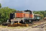 63924 (ex-SNCF) der Chemin de fer touristique du Haut Quercy auf Bahnhof Martel am 29-6-2014.