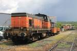 463816 (ex-SNCF) der Chemin de fer touristique du Haut Quercy auf Bahnhof Martel am 29-6-2014.