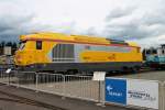 Seitenansicht von SNCF infra BB 667575, als sie auf dem Außengelände vom Cité du Train in Mulhouse stand.