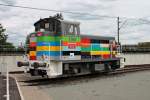 Am 20.08.2014 stand am Rande des Freigelände vom Cité du Train die Werbelok Diesellok Y 7199  Cité du Train  in Mulhouse.