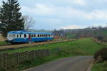 X 2908 des Train touristique de la Haute Auvergne am 05.04.2017 im 1.012 m hoch gelegenen Endbahnhof Lugarde