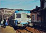 Der SNCF X 2816 und dahinter versteckt der X 2869 sind von Dôle Ville nach St-Claude unterwegs und sind nun in Morez angekommen, wo der Zug die Fahrtrichtung wechselt. 

Analogbild vom 22. Januar 2001