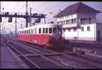 Noch bis in die 70er Jahre fuhr diese alten De Dietrich Vorkriegs-Triebwagen bei der SNCF, hier am Stellwerk des Bahnhofs Belfort 