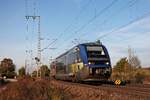 Als IRE (Freiburg (Brsg) Hbf - Mulhouse Ville) fuhr am 26.10.2017 der SNCF TER Alsace X73907 nördlich von Müllheim (Baden) durchs Rheintal gen Süden.