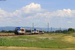 73904 und 73902 als SWE 87440 (Offenburg-Strasbourg) bei Legelshurst 2.6.20