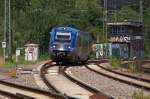 Mit Jeanny und Hans unterwegs im Saarland. Das luxemburgisch / saarländische Eisenbahn Fotografen Team stand bei glühender Hitze am Abzweig Saardamm in Saarbrücken. Aus dem Hauptbahnhof schlich sich Baleine bleue X 73912 nach Metz an uns heran. Bahnstrecke (Forbacher Bahn) Saarbrücken - Grenze - Rémilly - 18.07.2014  