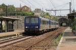 2150/92104 mit einem Leerfahrt Toulouse Matabiau-Brive la Gaillarde auf Bahnhof Gourdon am 28-6-2014.