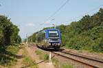 Als RB (Müllheim (Baden) - Mulhouse Ville) fuhr am Nachmittag des 05.06.2019 der SNCF TER Alsace X73903 kurz hinter Bantzenheim durch ein Waldgebiet in Richtung Zielbahnhof.