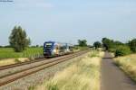 Immer abends am Sa und So tauchen in der Südpfalz zwei Gäste aus dem Elsass auf. SNCF X 73906 und 73909 fahren am 22.06.2014 die RB 18838 (Strasbourg -) Wissembourg - Neustadt und wurden bei Edesheim fotografiert.