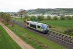 Hier ist SNCF TER Alsace X73907 als IRE (Freiburg (Brsg) Hbf - Mulhouse Ville) nördlich von Hügelheim auf dem Weg zum nächsten Zwischenhalt in Müllheim (Baden).