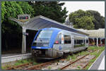 Der X 73652 der SNCF wartet am 06.05.2026 im Bahnhof Granville auf den n�chsten Einsatz.