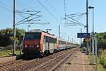 Durchfahrt am 25.08.2016 von SNCF BB 26153 mit ihrem TER (Basel SBB (SNCF) - Strasbourg) in Staffelfelden in Richtung Norden.