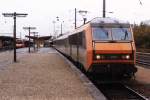 26105 mit eine Expresszug auf Bahnhof Sarrebourg am 28-10-1996. Bild und scan: Date Jan de Vries. 