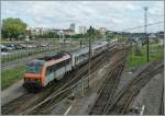 Die SNCF BB 26 141 erreicht mit ihrem TER 200 von Basel nach Strasbourg den Bahnhof Mulhouse Ville. 
22. Mai 2012