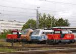 Internationales Loktreffen von SBB- und SNCF-Loks am Westkopf des Bahnhofs Basel SBB.
SBB-Ee922 016 +SNCF-BB26163 +SNCF-BB26139 +SBB-Ee922 006

2013-08-25 Basel 