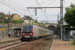 26028 mit IC 3690 Toulouse Matabiau-Paris Austerlitz auf Bahnhof Gourdon am 22-6-2014. 
