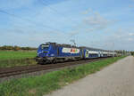 Hochfelden - 10. Oktober 2022 : Die 27336 und seine VB2N Garnitur am Zug 835048 von Strassburg nach Nancy. Diese Neulinge wurden von der Region  Grand Est  an der Region  Ile de France  gekauft. Die Wagen sind gut 40 Jahre alt, die Loks ungefär 20. Solche Züge werden ab Nancy nach Metz, St-Die, Epinal und Strassburg eingesetzt.