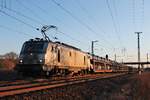 Mit dem Autozug (Mulhouse - Trnava) fuhr am Nachmittag des 14.03.2018 die AKIEM/CTD BB 37031 nördlich von Müllheim (Baden) durch die dortigen Überholgleise in Richtung Buggingen.