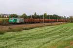 437 027 (FRET) mit Holzzug bei Uttenhofen (03.10.2009)