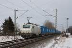 E 37 528 mit blauer Wand in Richtung Mannheim.Aufgenommen am 18.12.10 in Lampertheim.