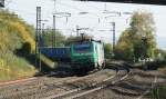 FRET/SNCF Leasinglok 437023 (ITL) mit Containerzug kurz vor Fulda am 4.10.2011