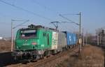 437023 am 13.11.2011 mit Containerzug in Weienfels