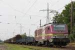 Akiem/HSL 37027 am 1.7.13 mit dem HSL Drathrollenzug ins Saarland bei der Durchfahrt durch Ratingen-Lintorf.