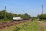 CB Rail E 37 526 mit einem Stahlröhrenzug in Sechtem am 18.05.14