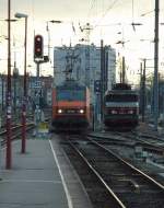 BB 26156 und BB 15004 am Abend des 03.03.2007 im Straburger Hauptbahnhof.
