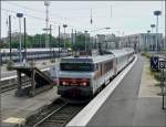 SNCF E-Lok BB 15025 hat am 22.06.08 den EC 90 von Basel SNCF nach Metz gebracht und wird nach kurzem Halt diesen nach Luxemburg ziehen, von wo aus es mit einer belgischen Lok weiter nach Bruxelles