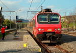 Nach Erteilen des Abfahrtsbefehls durch den Bahnhofsvorsteher verläßt Z 7370 am 03.04.2017 den Bahnhof Marvejols an der Ligne des Causses