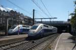 Einen Blick auf den etwas dsteren gare de Montpellier-Saint-Roch und den zwei TGV Duplex, die an diesem warmen Nachmittag des 3.08.09, drauen wieder die Gelegenheit hatten, Sonne zu tanken.