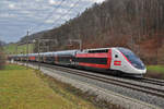 TGV Lyria 4725 fährt Richtung Bahnhof Tecknau.