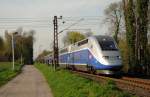 TGV Duplex 4702 der SNCF auf Messfahrt auf dem Weg nach Kln bei Solingen am 06.04.2011