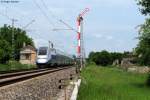 TGV Duplex 4704 passiert als TGV 9580 (Frankfurt-Marseille) die BK Basheide kurz vor Durmersheim.