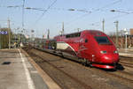 Thalys 4301  Disney  als THA9413 nach Dortmund in Köln Messe/Deutz am 01.04.2019