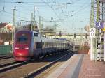 Ein Thalys der Linie 80(Paris-Nord - Kln Hbf) bei schnem Nachmittagslicht in Dren.