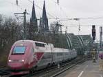 Ein Thalys auf dem Weg rtg Kln Deutzerfeld am 26.2.2010