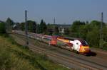 Der  Tour de France  Thalys 4343 am 04.09.2012 in Eschweiler Hbf richtung Kln.