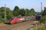 Der Thalys 4307 am 04.09.2012 in Eschweiler Hbf.