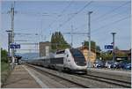 TGV Verfolgung mit Tücken Bild 2: Der TGV Lyria 4411 auf dem Weg nach Bern, bei der Durchfahrt in Schüpfen.