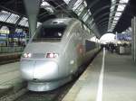 Ein TGV POS 9573 von Paris Est nach Stuttgart Hbf.Am 20.10.07 in Karlsruhe Hbf.