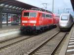 111 169 steht mit dem RE 7 Trier - Mannheim am 31.05.2011 in Kaiserslautern Hbf.