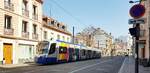 Mülhausen im Elsaß_nahe Porte Jeune_27-03-2022_TramTrain [Siemens Avanto] von Thann verkehrt hier gemeinschaftlich mit der Mülhauser Straßenbahn.